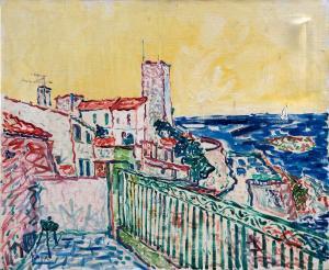 BOUVIER Armand 1913-1997,Le Musée Picasso vu de la terrasse de la ma,Cannes encheres, Appay-Debussy 2022-07-09