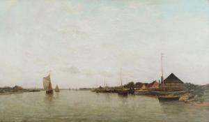 BOUVIER Arthur 1837-1921,DUTCH CANAL,1878,Ross's Auctioneers and values IE 2023-10-11