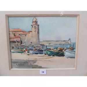 BOUVRIE Henry 1896,Collioure, la plage,Herbette FR 2018-10-13
