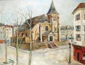 BOUYSSOU Jacques 1926-1997,L'ÉGLISE DE PANTIN SOUS LA PLUIE,1989,Pillon FR 2016-12-11