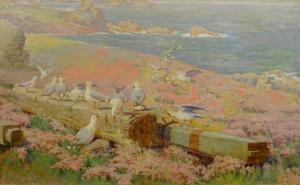 BOVILL Percy 1883-1907,Coastal scene with seagulls,Golding Young & Co. GB 2019-08-28