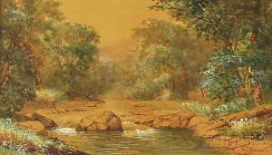 BOWDISH Nelson S 1831-1916,Summer Landscape with Stream,Skinner US 2015-04-02
