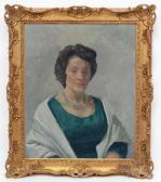 Bowen John A.,Portrait of a lady wearing a diamond necklace,Dickins GB 2017-09-08