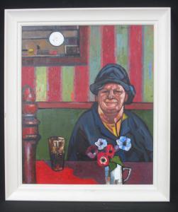 BOWEN John,portrait of a woman with drinking glass and vase o,2003,Peter Francis 2020-11-11