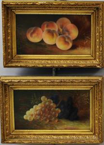 BOWER John 1932,Still Lifes with Peaches and Grapes,Skinner US 2015-07-16