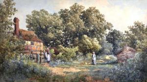 BOWERS Samuel J,Figures Outside a Country Cottage,John Nicholson GB 2020-06-12