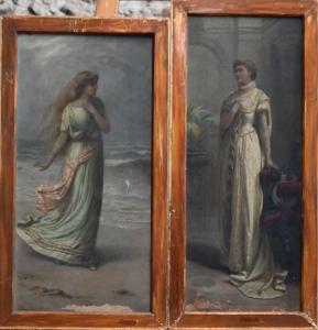 BOWKETT Jane Maria 1837-1891,Miranda; Desdemona,1881,Andrew Smith and Son GB 2022-03-22