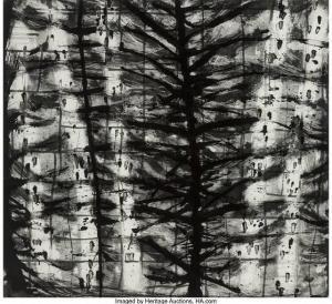 BOWLING Katherine 1955,Birches (Black and White),1996,Heritage US 2022-10-27