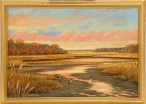 BOWMAN George L 1935-2006,Twilight on the Marsh,Eldred's US 2015-08-12