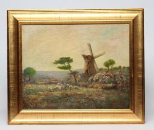 BOWMAN John 1872-1915,Landscape with Shepherdess and Flock ne,1901,Hartleys Auctioneers and Valuers 2020-03-18