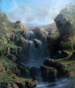 BOWMAN John Shearer,Falls on the Crackenback River, South of Mount Kos,1872,Gorringes 2020-01-06