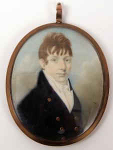 BOWRING Joseph 1760-1817,Head and Shoulders Portrait of Gent wearing a Blue,Keys GB 2016-03-15