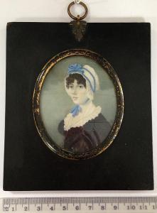 BOWRING Joseph 1760-1817,Portrait miniature of a lady wearing a blue dress ,Cheffins GB 2014-09-18