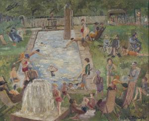 BOWYER elsie clara,Figures at a Lido,Tooveys Auction GB 2019-12-31