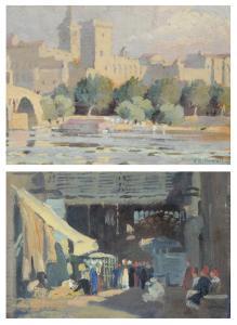 BOXALL Arthur d'Auvergne 1895-1944,Palace of Popes, Avignon,Elder Fine Art AU 2022-10-16