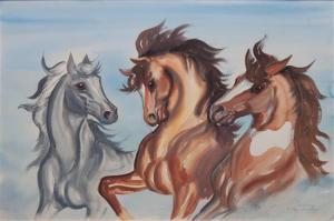 BOYCE MONEGAR Clarence 1910-1968,Wild Horses,Hindman US 2015-05-15