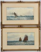 BOYCE William Thomas Nicolas 1858-1911,Steamship in summer, and Sailing off,1909,Anderson & Garland 2021-08-12