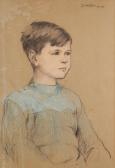 BOYD STUART 1887-1916,Seated half-length portrait of a young boy,1913,Capes Dunn GB 2023-08-08