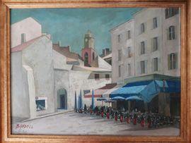 BOYDELL PHILLIP 1896,Terrasse de café sur le port de Saint Tropez à côt,Osenat FR 2021-07-21