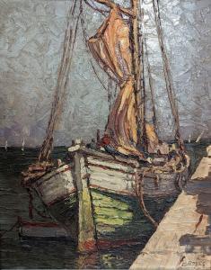 BOYER Clement,Tartane amarrée dans un port en méditerranée, prob,20th century,Sadde 2023-03-02