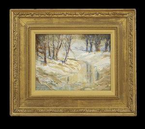 BOYER Gonzales 1878-1934,Snow-Covered Wooded Landscape,New Orleans Auction US 2014-05-17