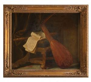 BOYER Michel 1668-1724,Nature morte d'instruments de musique: basse, f,1709,Pierre Bergé & Associés 2019-10-23
