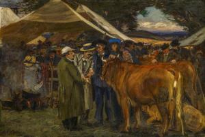 BOYER Otto 1874-1912,Jena Der Kuhhandel. Viehmarkt auf dem Hunsrück,1902,Van Ham DE 2019-05-16
