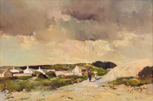 BOYLEY Errol 1918-2007,Beachscape with Figures and Cottages,Strauss Co. ZA 2024-04-15