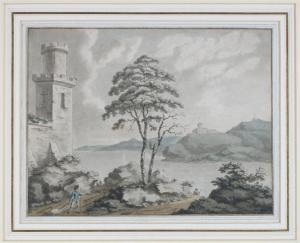 BOYNE John 1750-1810,Figures by a castle in a lake landscape,Woolley & Wallis GB 2009-03-25