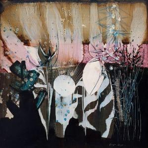 BOYS George 1930-2014,Blush Pink and Blue Abstract,Strauss Co. ZA 2018-06-04