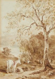 BOYS Thomas Shotter 1803-1874,A wooded landscape with a horse,Rosebery's GB 2023-07-19