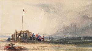 BOYS Thomas Shotter 1803-1874,BREAKWATERS ON A NORMANDY BEACH,Dreweatts GB 2023-10-18