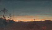 BOZIER 1800-1800,Oasenpartie bei Sonnenuntergang,1879,Dobiaschofsky CH 2010-11-10