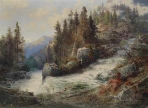 BRÜCKNER Gottlob Heinrich 1823,Mountain Torrent,1890,Palais Dorotheum AT 2012-02-06