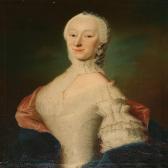Brünniche Andreas 1704-1769,Portrait of Frederikke Louise Herslev,Bruun Rasmussen DK 2010-11-01