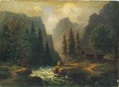brüquer 1800-1800,Paisaje alpino con un río,Alcala ES 2005-10-05