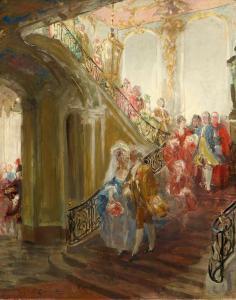 BRÜTT Ferdinand 1849-1936,Study for the Painting "Bridal Procession",Lempertz DE 2022-11-19