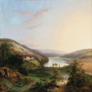 BRAAKMAN anthonie 1811-1870,Summer day with an estate near a lake,1843,Bruun Rasmussen DK 2011-10-17