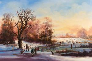 BRAAQ 1951-1997,Figures and dogs in a Winter landscape,Tennant's GB 2024-03-02