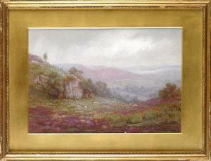 BRACKENBURY Olive 1800-1900,A MOORLAND VIEW WITH SHEEP GRAZING,Anderson & Garland GB 2014-03-25