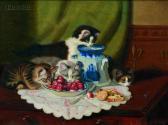 BRACKETT Sydney Lawrence 1852-1910,Kittens' Feast,Skinner US 2008-03-07