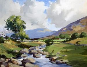 BRADBURY Martin,Stream in a landscape,Gorringes GB 2016-05-17