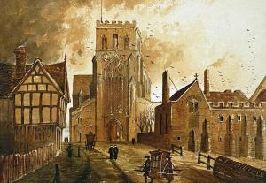 BRADDON Paul 1864-1938,The Abbey, Shrewsbury,Rogers Jones & Co GB 2022-03-25
