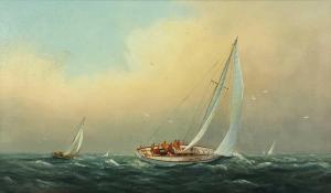 BRADLEY CHAMBERS W.T,Sailing off the Coast,20th Century,David Lay GB 2020-09-17