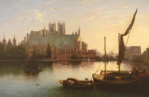 BRADLEY Edward,A view of Westminster Abbey from the Surrey side o,Woolley & Wallis 2021-08-11