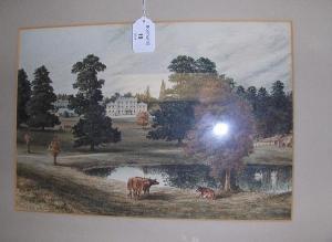 BRADLEY Edward, Rev 1827-1889,Cattle by a pool in parkland before a house,  1856,Bonhams 2007-03-06