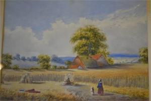 BRADLEY Robert 1813-1880,Harvesting scene,1864,Lawrences of Bletchingley GB 2015-06-09