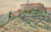 BRADLEY Susan H 1851-1929,Italian landscape with Castle,Heritage US 2013-05-11