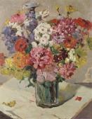 BRADSHAW Constance H,still life of flowers in a glass jar,Batemans Auctioneers & Valuers 2017-10-07