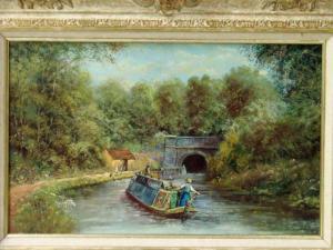 Bradshaw Peter 1931,Canal Scene with a Narrow Boat,Silverwoods GB 2018-07-25